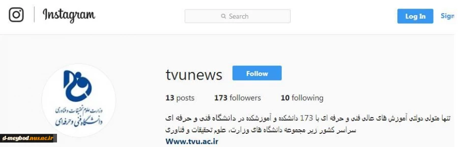 صفحه رسمی اینستاگرام دانشگاه فنی و حرفه ای