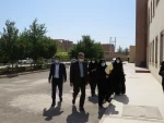 بازدید دکتر زمانی معاونت اداری مالی دانشگاه فنی ودکتر ضرغامی مدیر کل حقوقی دانشگاه از آموزشکده فنی دختران میبد 8