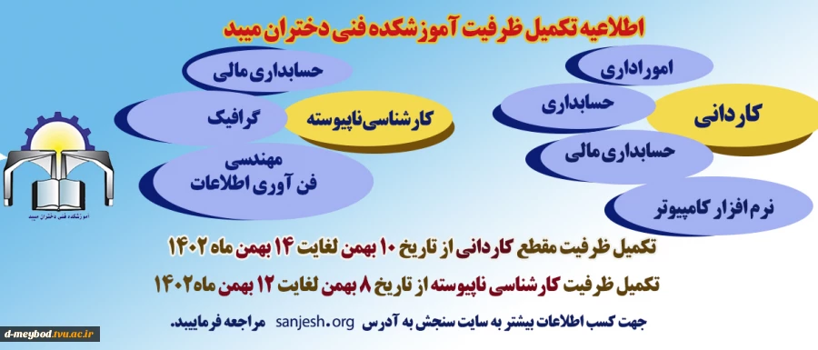 اطلاعیه تکمیل ظرفیت 2