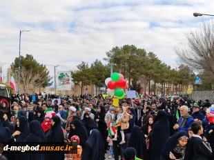 حضور پرشورکارمندان آموزشکده ملی مهارت دختران میبد در راهپیمایی ۲۲ بهمن ماه1403 3