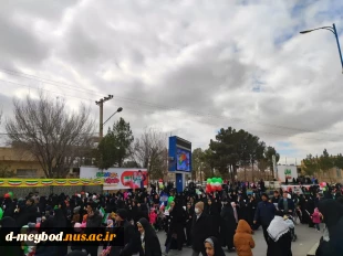 حضور پرشورکارمندان آموزشکده ملی مهارت دختران میبد در راهپیمایی ۲۲ بهمن ماه1403 5